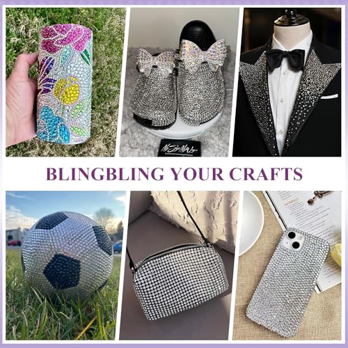 2000PCS SS20/5mm Glass Crystal Rhinestones (Clear), Flatback Clear Rhinestones for Bedazzling Crafting DIY Crafts Nail Art Makeup Decoration, Gems Diamond Charms for Tumbler Shoes Clothing Mug