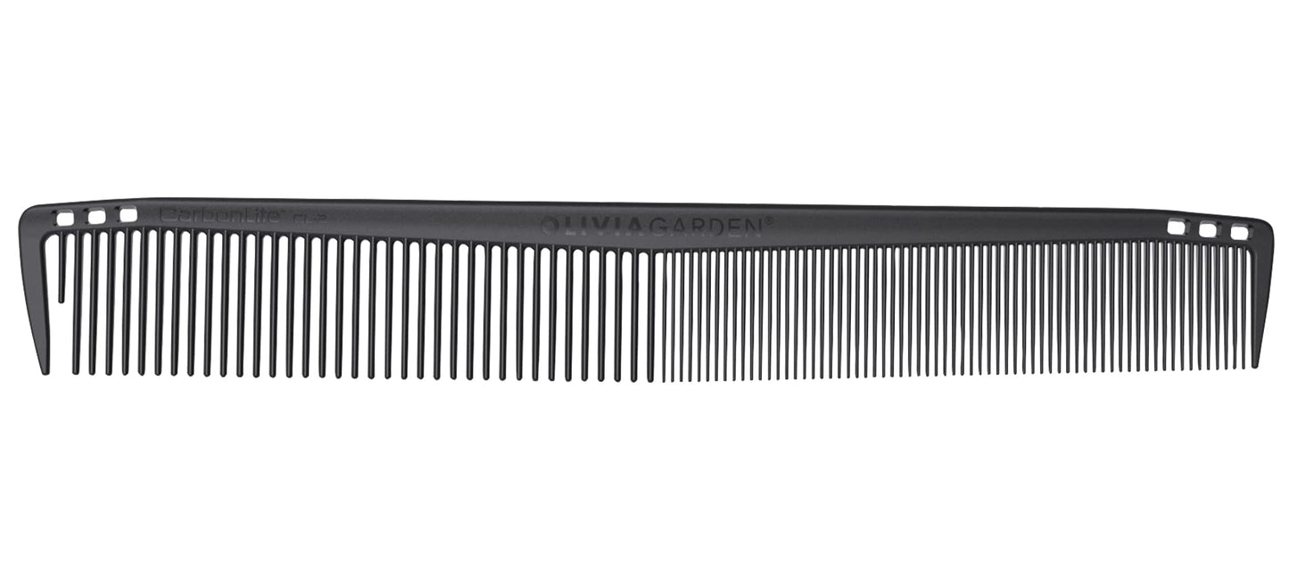 Olivia Garden CarbonLite Carbon Combs for Women and Men - Professional Hairdresser and Barber Accessories - Heat Resistant Up to 460 Degrees, 8.5" Cutting Comb