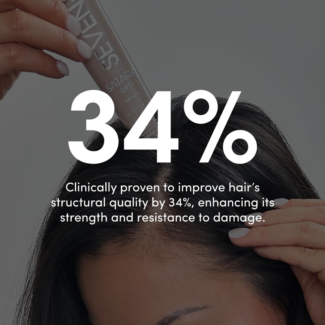 SEVEN Satara Opti Anti Grey Hair Serum, Triple-Action Oil Serum for Anti-Frizz & Damaged Hair Growth, Shine Enhancing, Frizzy Control, Color Reversal, Thinning Reduction, 1.4 fl oz, 42 ml