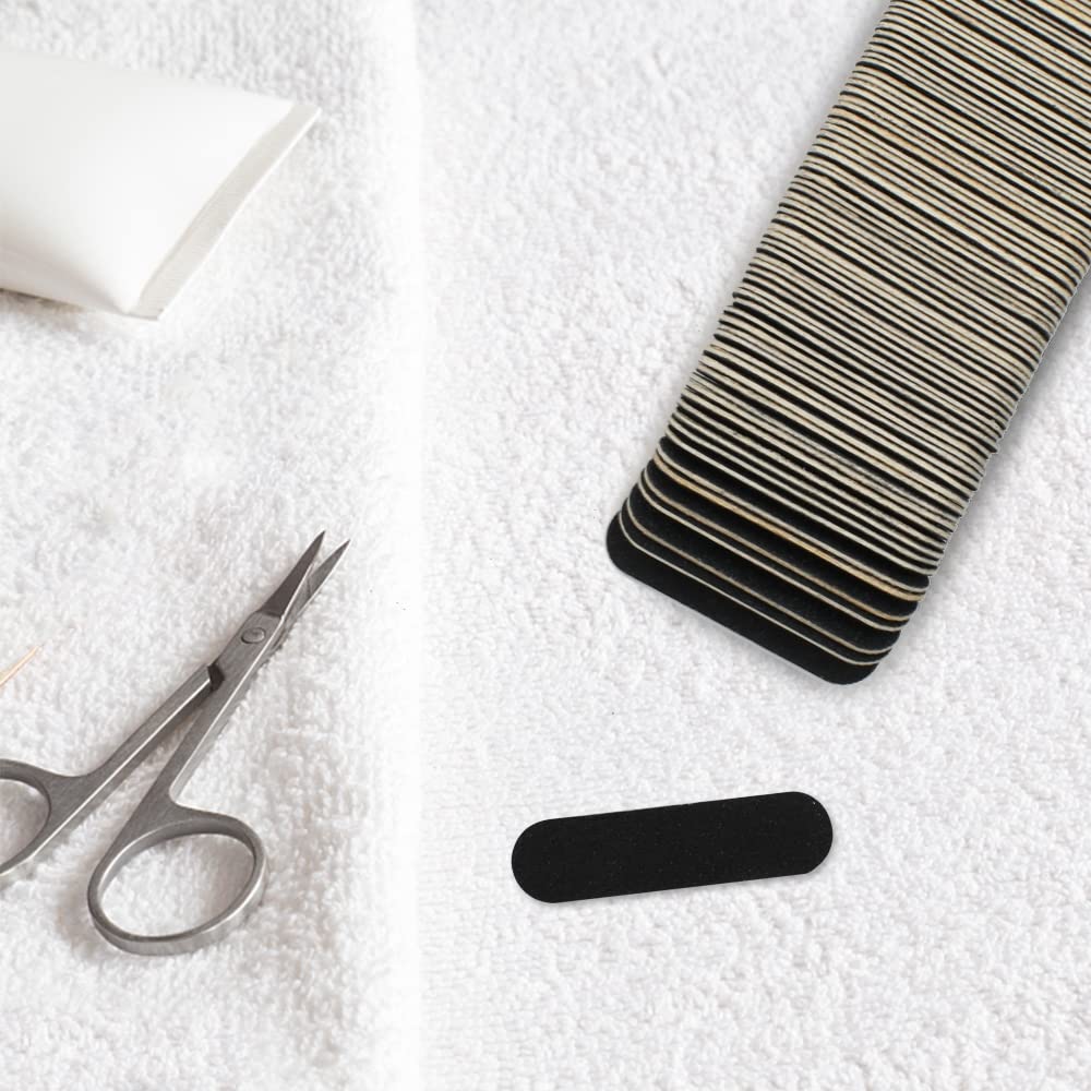 VIOCIWUO 300 Pack Mini Nail File Bulk(180/240 Grit), Disposable Nail Files Double Sided Emery Boards Home or Professional Manicure Tools(Black)