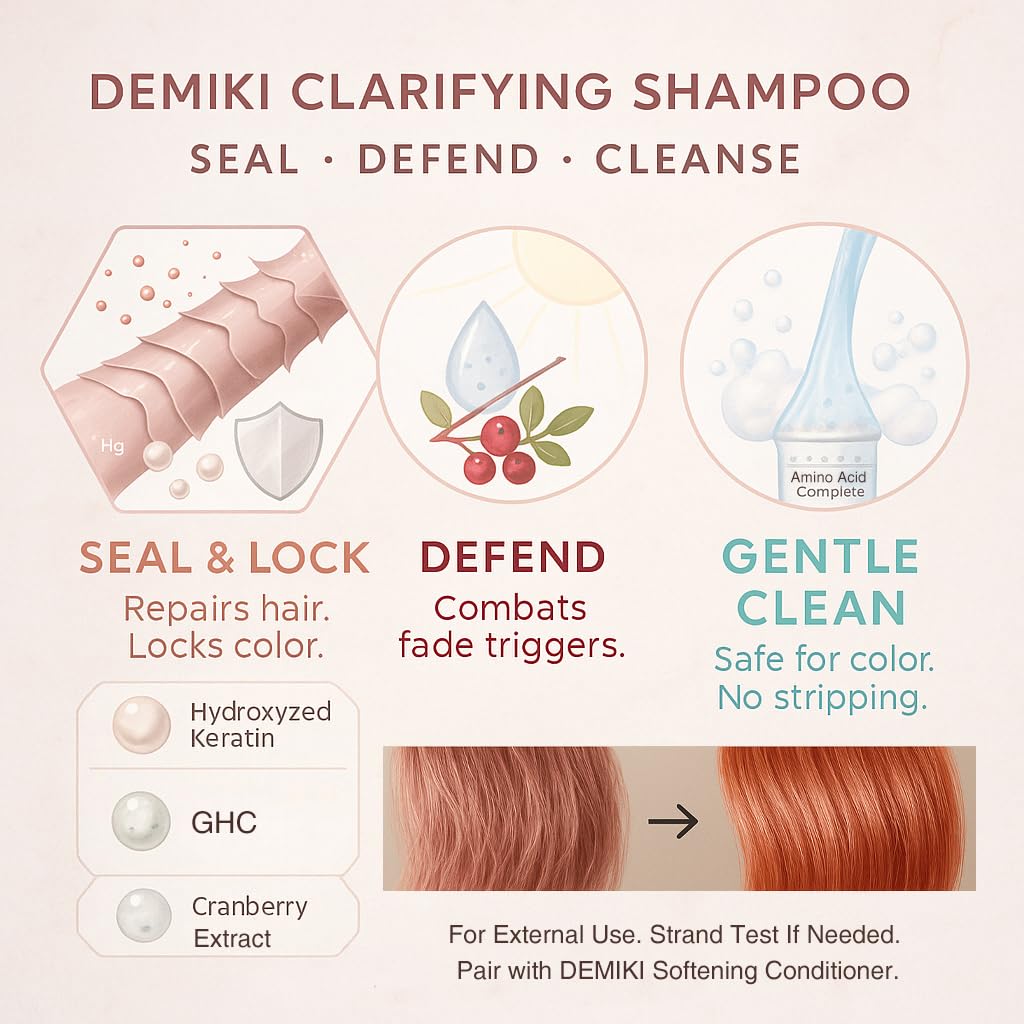 DEMIKI Japanese Shampoo for Women,Anti-Dandruff with Keratin,Clarifying Shampoo for Oily Hair,Sulfate Free,Rose Scent,Volumizing,hair care,Repairs,Strengthens,Nourishes and Softens,450ml 16fl oz