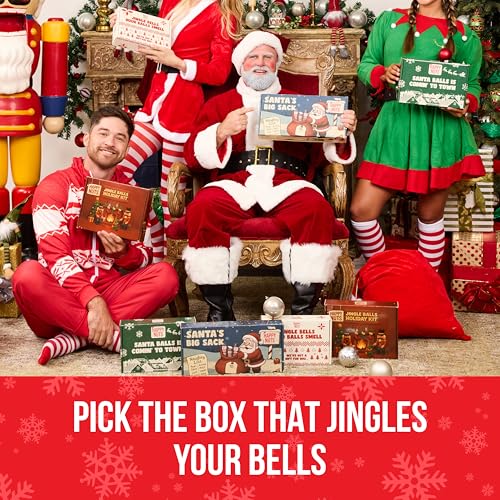 Happy Nuts Santa¡¯s Big Sack - Funny Holiday Gift Box for Men - 4-in-1 Men's Care: Comfort Cream, Hydrating Body Wash, Whole Body Deodorant Stick, Anti-Chafing Powder - Hilarious Gift Basket for Him