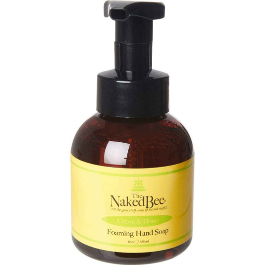The Naked Bee Citron & Honey Foam Soap (12 oz) Liquid Foaming Hand Soap - Mild Cleanser to Reduce Dryness - Gentle Foam for Clean and Soft Hands