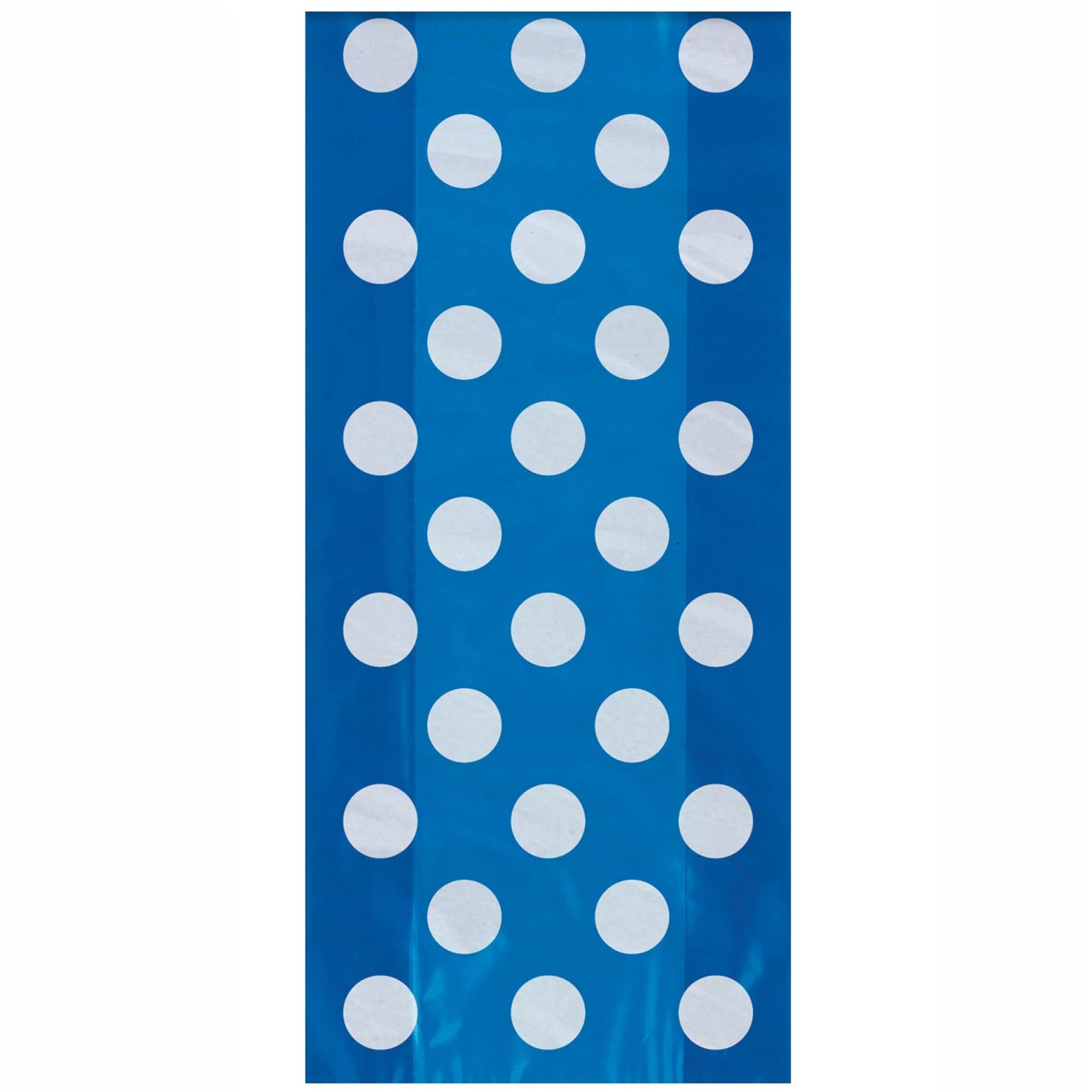 Royal Blue Polka Dots Cellophane Bags - 14" x 5.63" (Pack Of 20) | Premium Elegant Treat Bags For Gifts, Party Favors & Candy Packaging