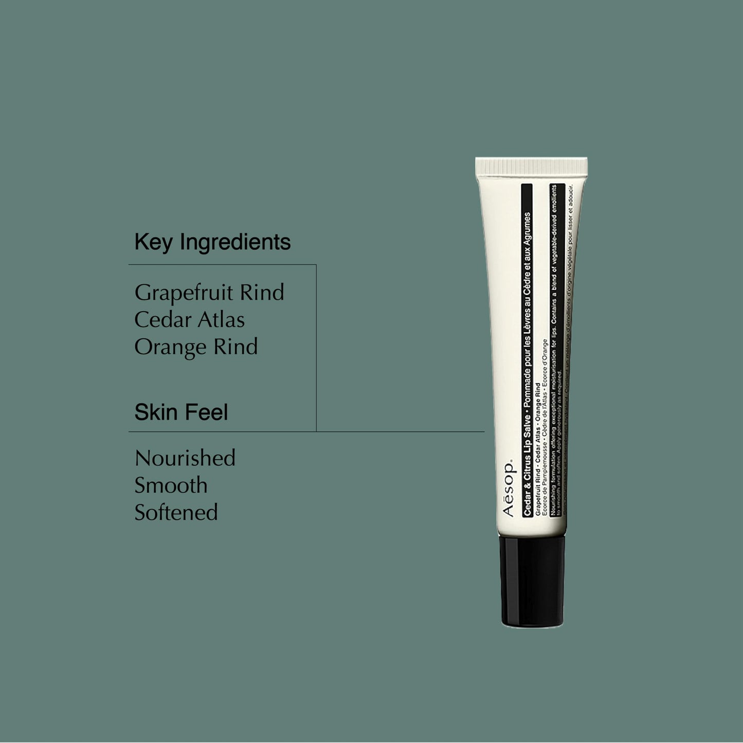 Aesop Cedar & Citrus Lip Balm | Nourishing Lip Treatment for Dry, Chapped Lips | Smooth Oil-Gel Formula | 0.3 fl oz