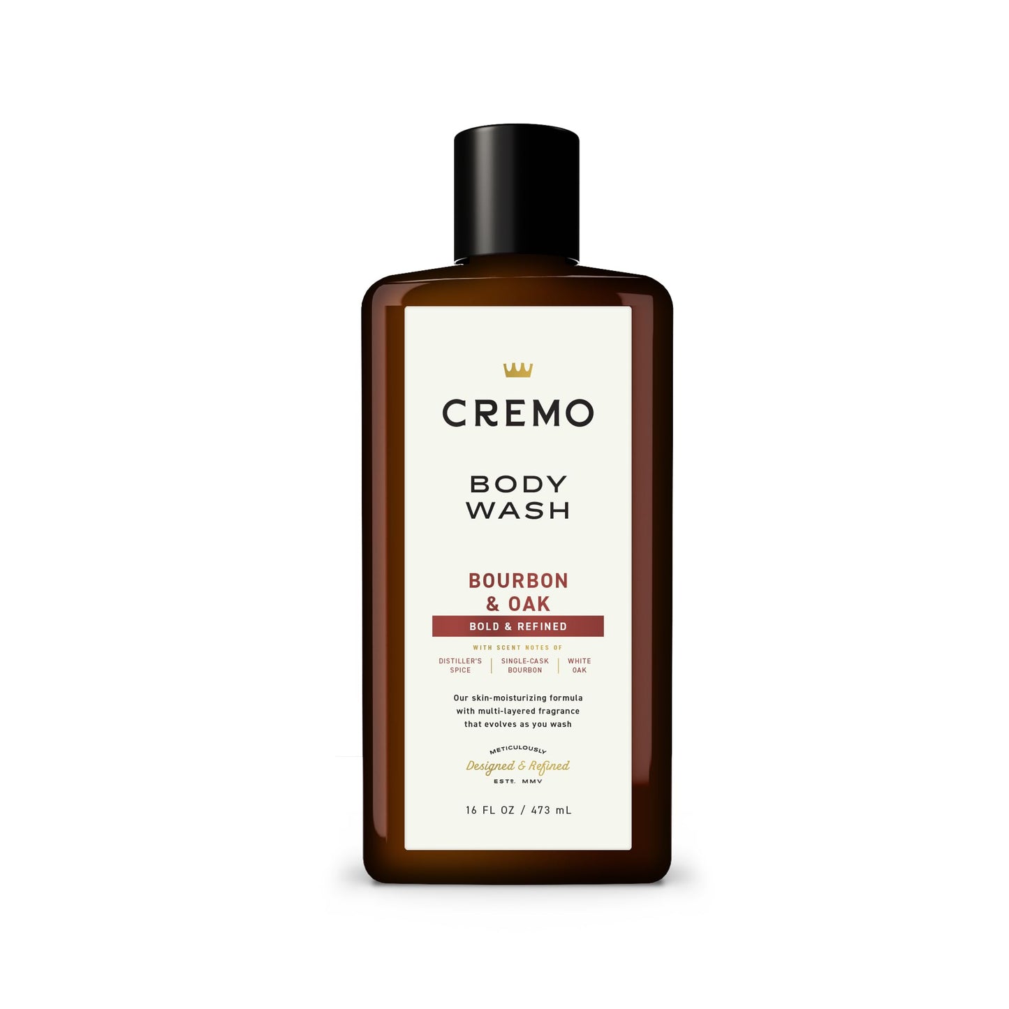 Cremo Body Wash for Men, Rich-Lathering Bourbon & Oak,16 Fl Oz
