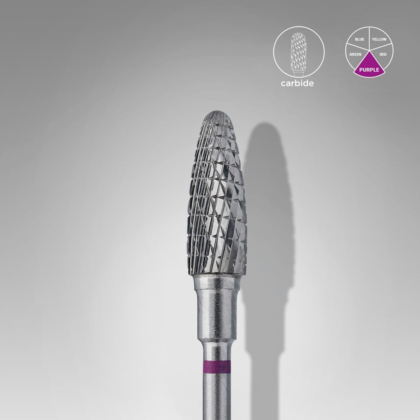 STALEKS PRO Expert Carbide Nail Drill Bit (Corn, Purple, 5mm Head / 13mm WP) – Coarse Hardness for Artificial Nail Correction & Gel Polish Removal in Hardware Manicure/Pedicure