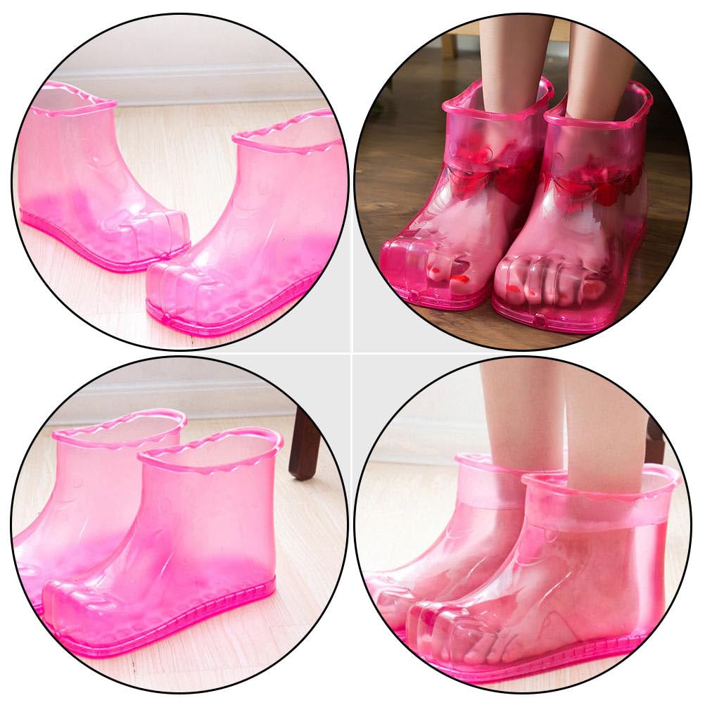 ARTIBETTER Foot Bath Massage Shoes 1 Pair Wear-Resistant Foot Soaking Boots for Home and Spa Promote Blood Circulation Relaxation Durable Heat-Resistant 10.23X6.29X3.93In