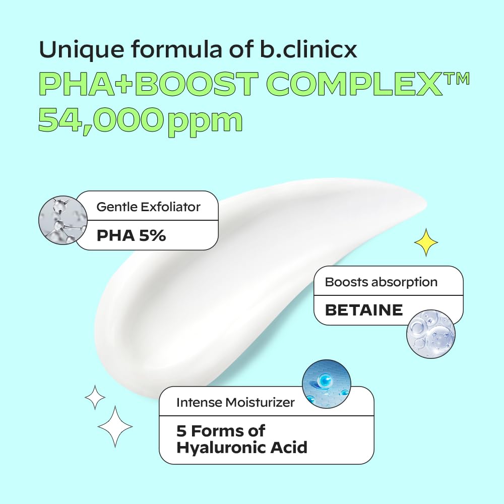 b.clinicx Skin Polishing Body Lotion (10.14 fl oz / 300ml) - Exfoliating Body Lotion With PHA 5%, Resurface Bumpy Skin, Lightweight Moisturizing Body Cream, Korean Skin Care