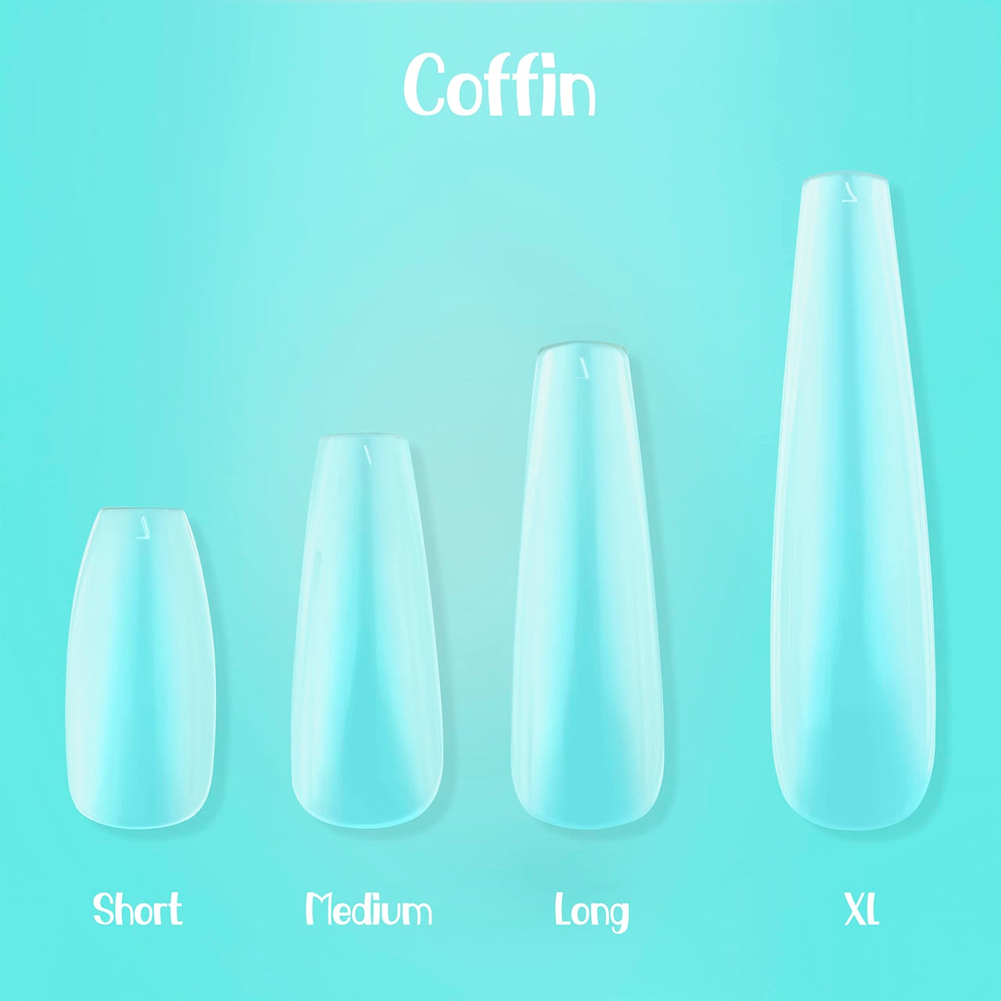 Coffin Short | Perfect Soft Gel Intro Starter Kit | Professional Kit | NABulous | Soft Gel Tips Kit | Coffin Ballerina Shape | Short Length | Salon Quality (Coffin Short)