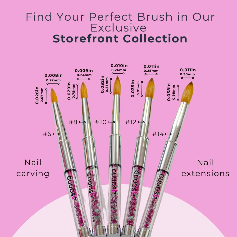 **Kolinsky Acrylic Nail Brush Size 12 - Professional Nail Art Brush for Precision Acrylic Application | No Shedding, Ideal for Salon & DIY Use**