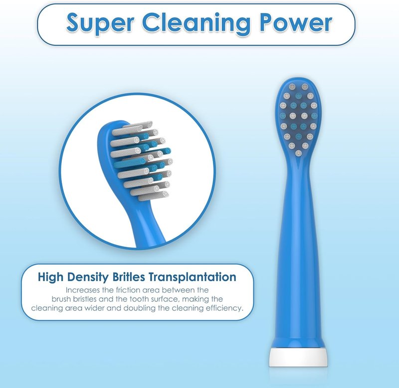 Electric Toothbrush Heads for Kids - Dark Blue Replacement Heads | 4-Pack 8620/8630