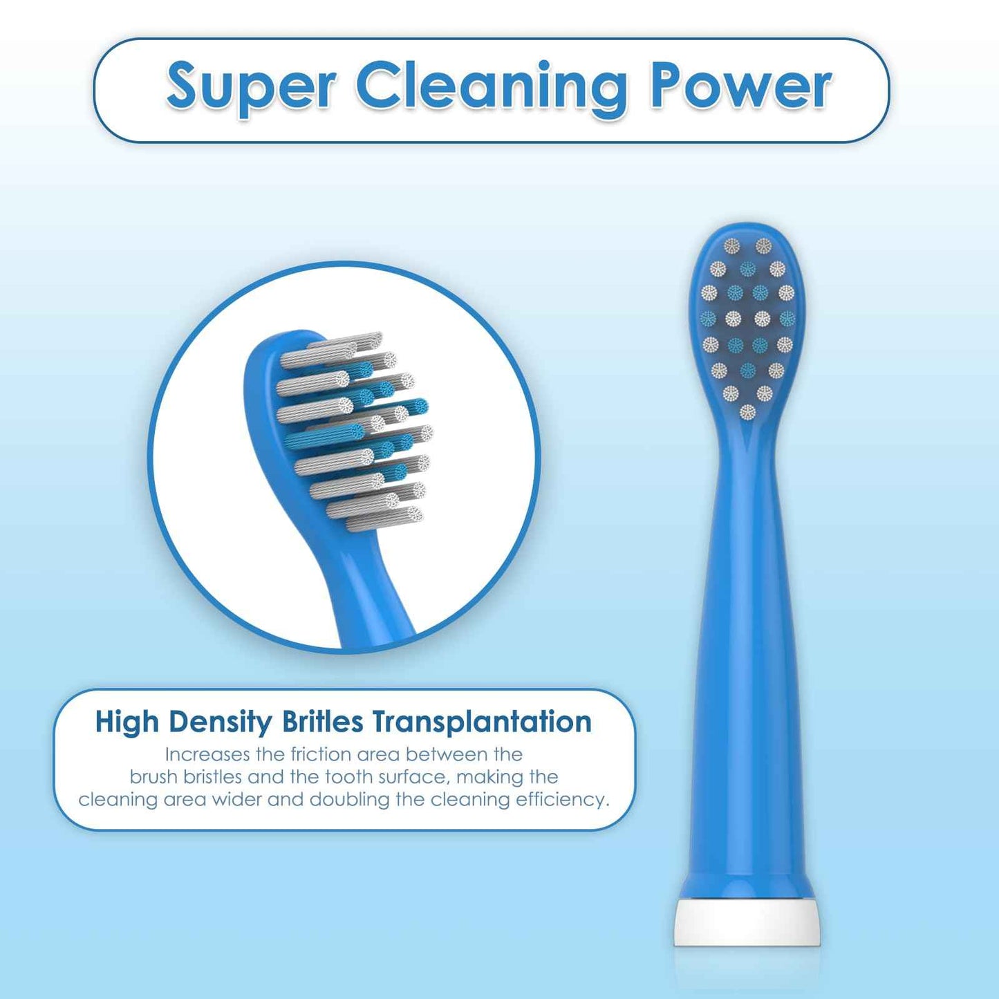CHAIN PEAK Electric Toothbrush Heads for Kids 8620/8630 (Dark Blue 4 Pieces)