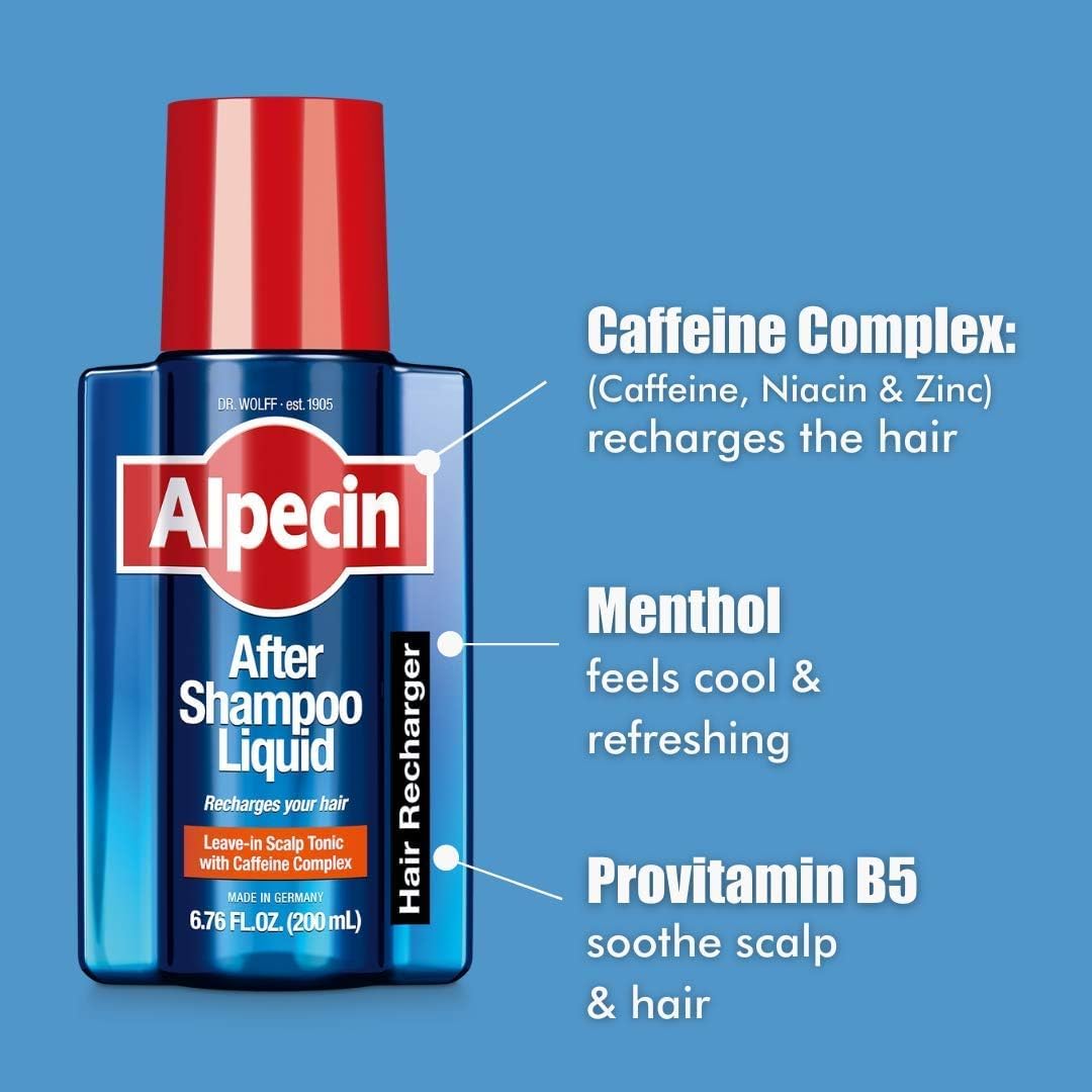 Alpecin C1 Caffeine Shampoo 8.45 fl oz + Alpecin After Shampoo Liquid 6.76 fl oz I Hair Performance Enhancer Promotes Natural Hair Growth and Thickness I Energizes Scalp