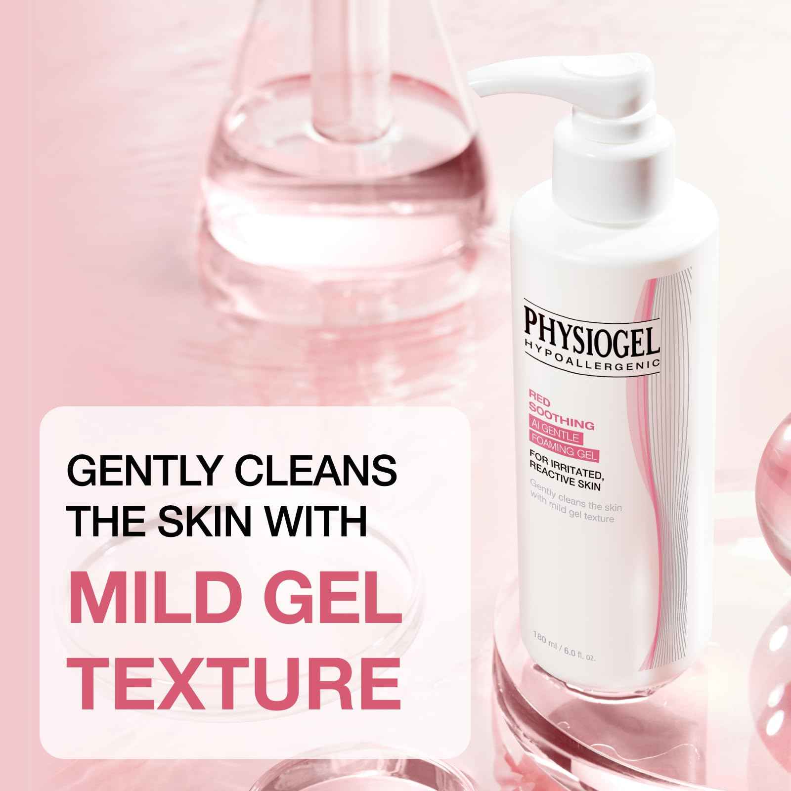 PHYSIOGEL Calming Relief GENTLE FOAMING face wash for Sensitive Skin, Hydrating Facial Cleanser With Cermaide NP, Sulfate Free, Hypoallergenic, Korean Skin care, 6.0 fl.oz