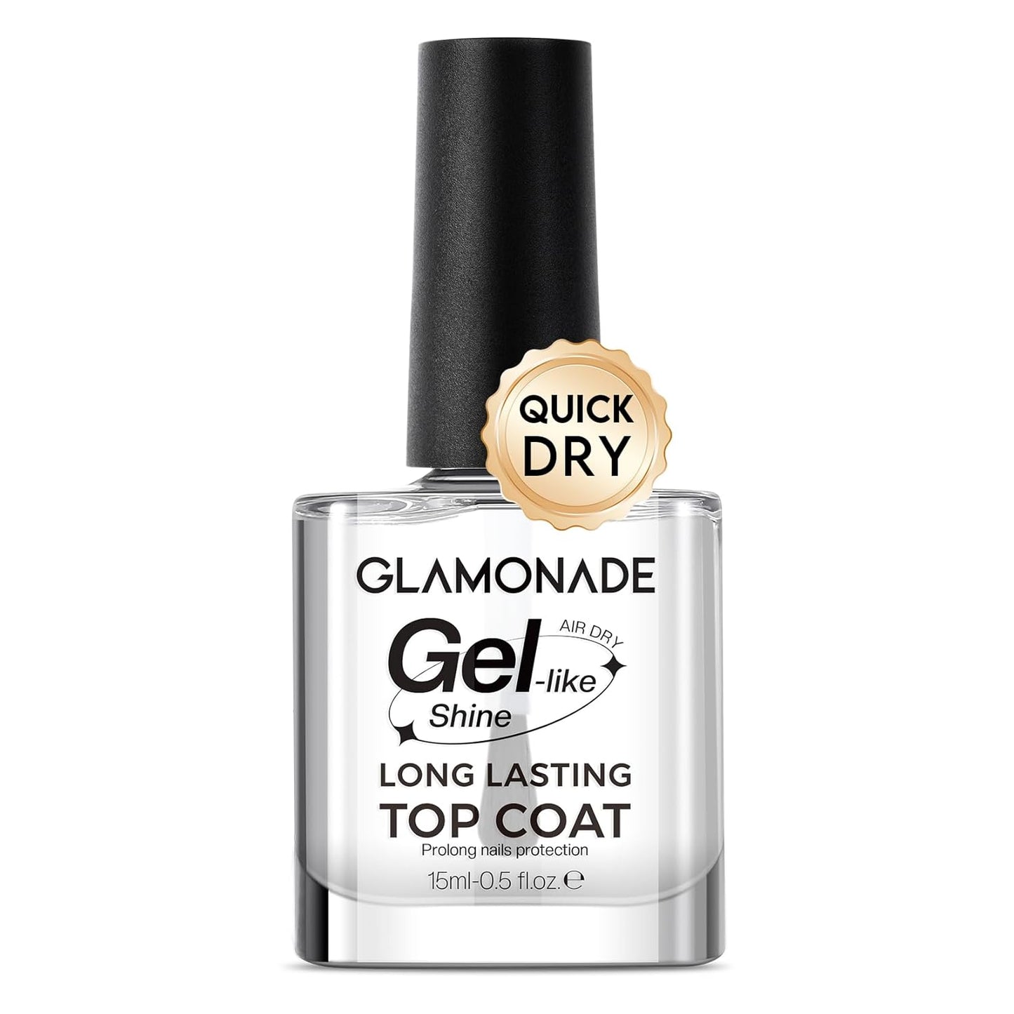 Clear Top Coat Nail Polish - Quick Dry, No Chip, High Shine Finish | Long Lasting Glossy Formula for Salon Quality Manicures