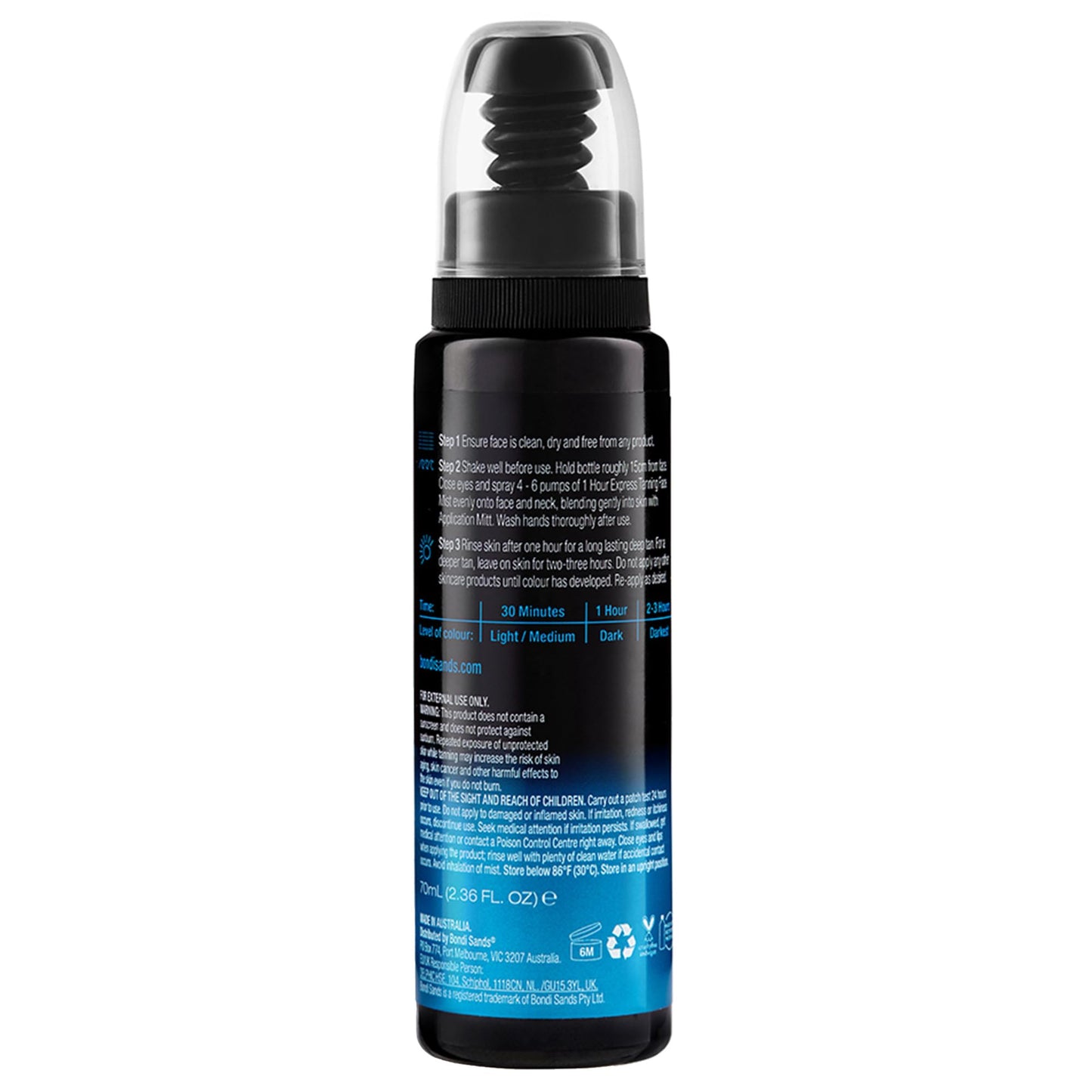Bondi Sands 1 Hour Express Self Tanning Face Mist | Lightweight Dual Action Formula, Dermatologically tested, Suitable for Sensitive Skin | 2.36 Fl Oz