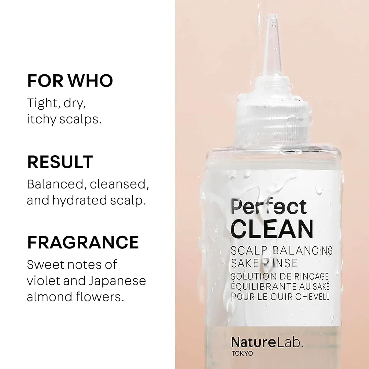 NatureLab.TOKYO Perfect Clean Clarifying Scalp Scrub 2-in-1 Shampoo and Scalp Scrub Hair Treatment (8.1 oz) & Perfect Clean Scalp Balancing Sake Rinse (7 oz)