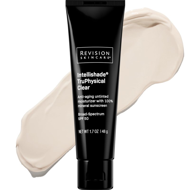 Revision Skincare Intellishade TruPhysical Clear SPF 50, 100% Mineral Face Sunscreen, Oil-Free Anti-Aging Moisturizer with Vitamin C, Invisible Sunscreen for Sensitive Skin, 1.7 oz