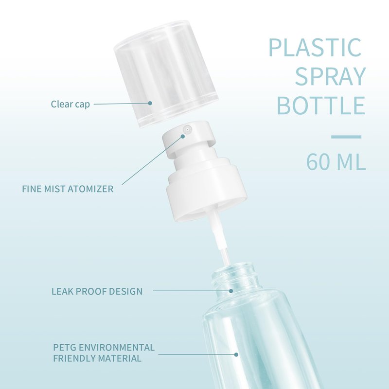 27 Pcs Travel Spray Bottle 60ml/2oz Leak Proof Fine Mist Spray Bottles Empty Mini Makeup Face Spray Bottle Clear Refillable Travel Containers for Perfume Cosmetic Essential Oil, 3 Color(360pcs Labels)