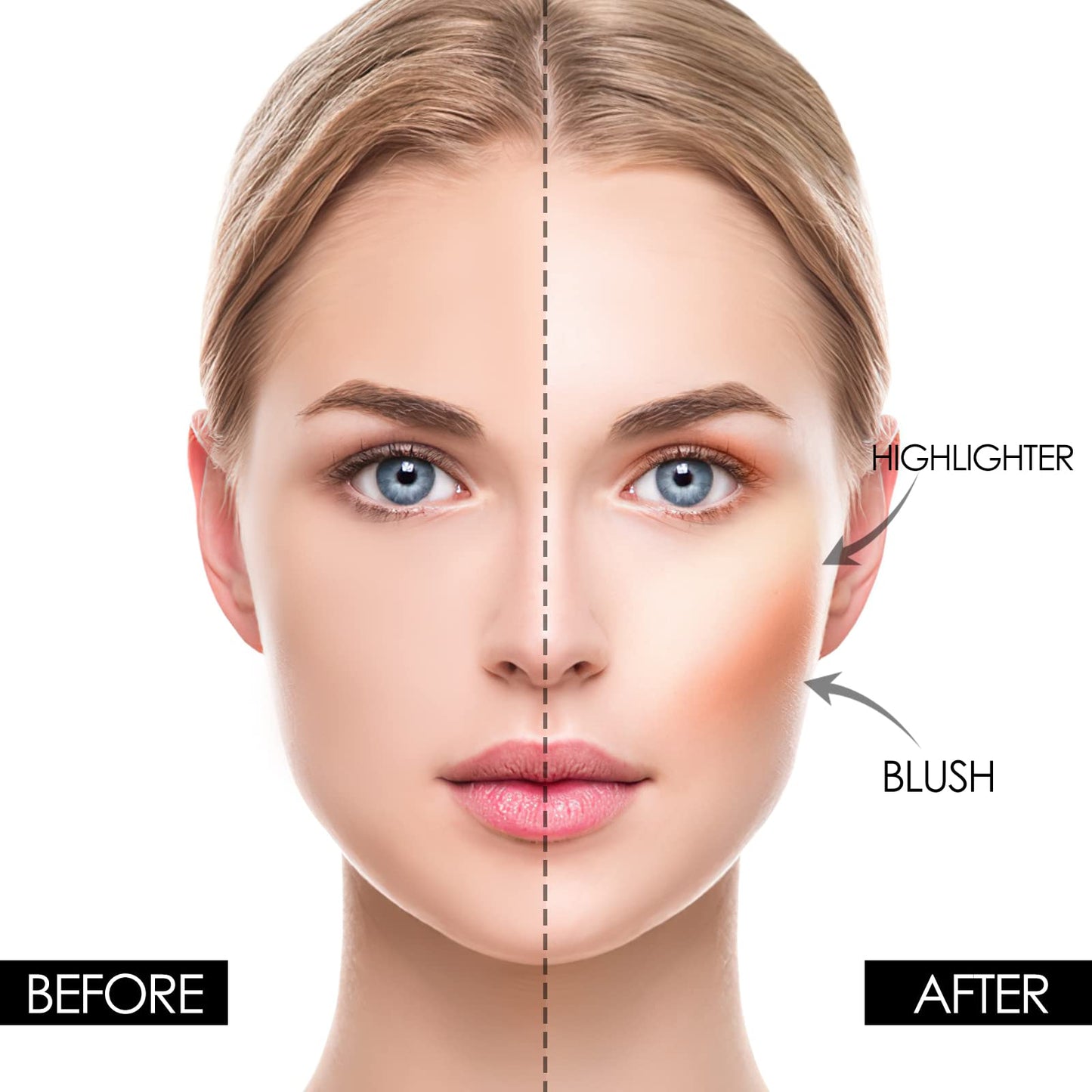 FOCALLURE Blush and Highlighter Palette,3 in 1 Makeup Powder Palette,Cruelty-Free Matte Blush,Shimmer Illuminator Highlighters for a Glowing Look