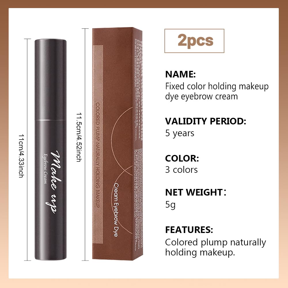 2pcs Dark Brown Brow Gel set – Volumizing, Buildable, Wax-Gel Hybrid for Full, Voluminous Brows, Locks Hairs in Place, Waterproof, Available in Brunette (01#)