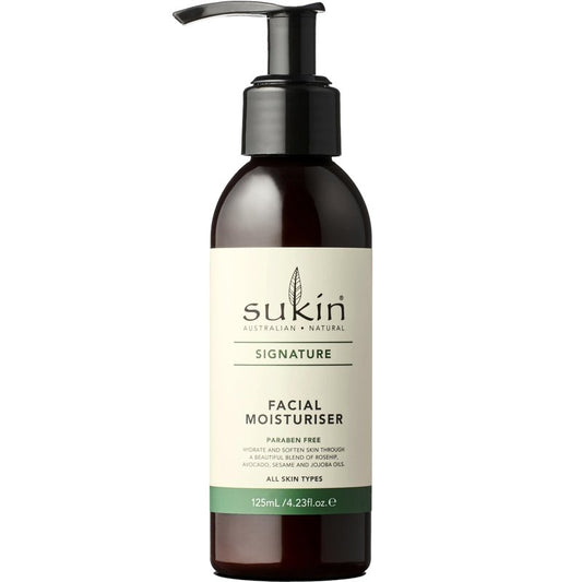 Sukin Facial Moisturizer, Hydrating – Signature Face Lotion with Aloe Vera, Rosehip Oil & Shea Butter for Rejuvenating Dry Skin, Signature Scent, 4.23 Oz