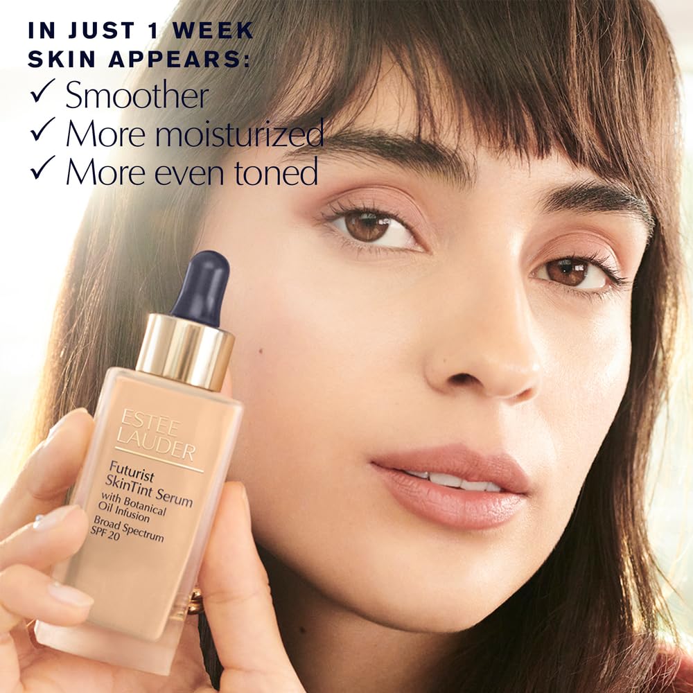 Estée Lauder Futurist Skin Tint Serum Foundation SPF 20 with Glycerin | Light Coverage, 1.0 Fl Oz, 0N1 Alabaster