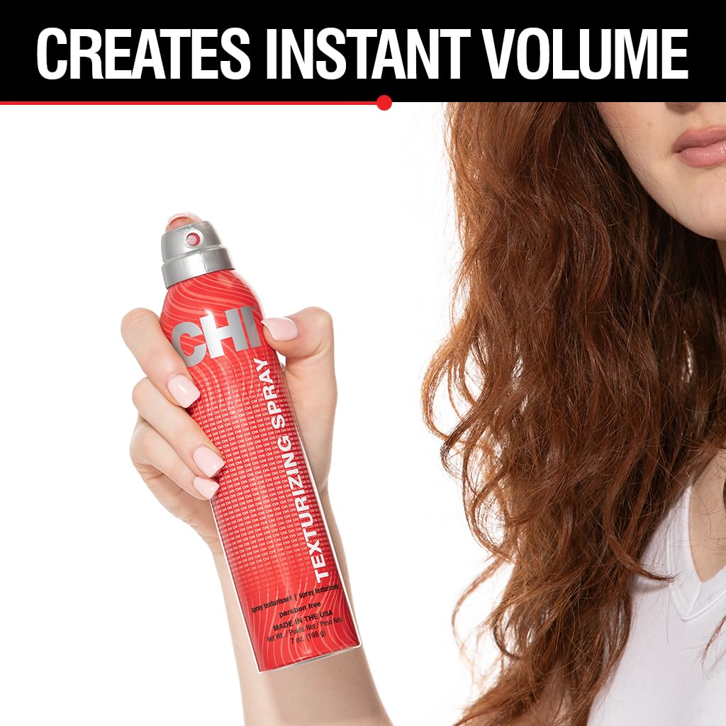 CHI Texturizing Hairspray, Volumizing Hairspray For Adding Buildable Texture & Body, Flexible Hold, Sulfate, Paraben, & Cruelty-Free, 7 Oz