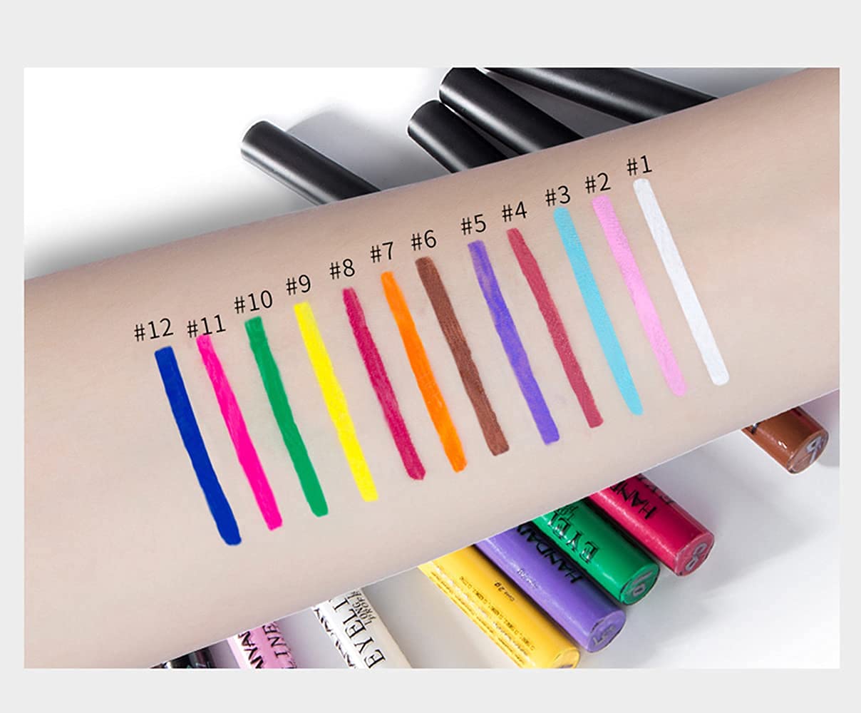 Liquid Glitter Eyeshadow & Matte Eyeliner Set - Rainbow Neon Colors | Waterproof & Smudgeproof Makeup Gift Kit for Women