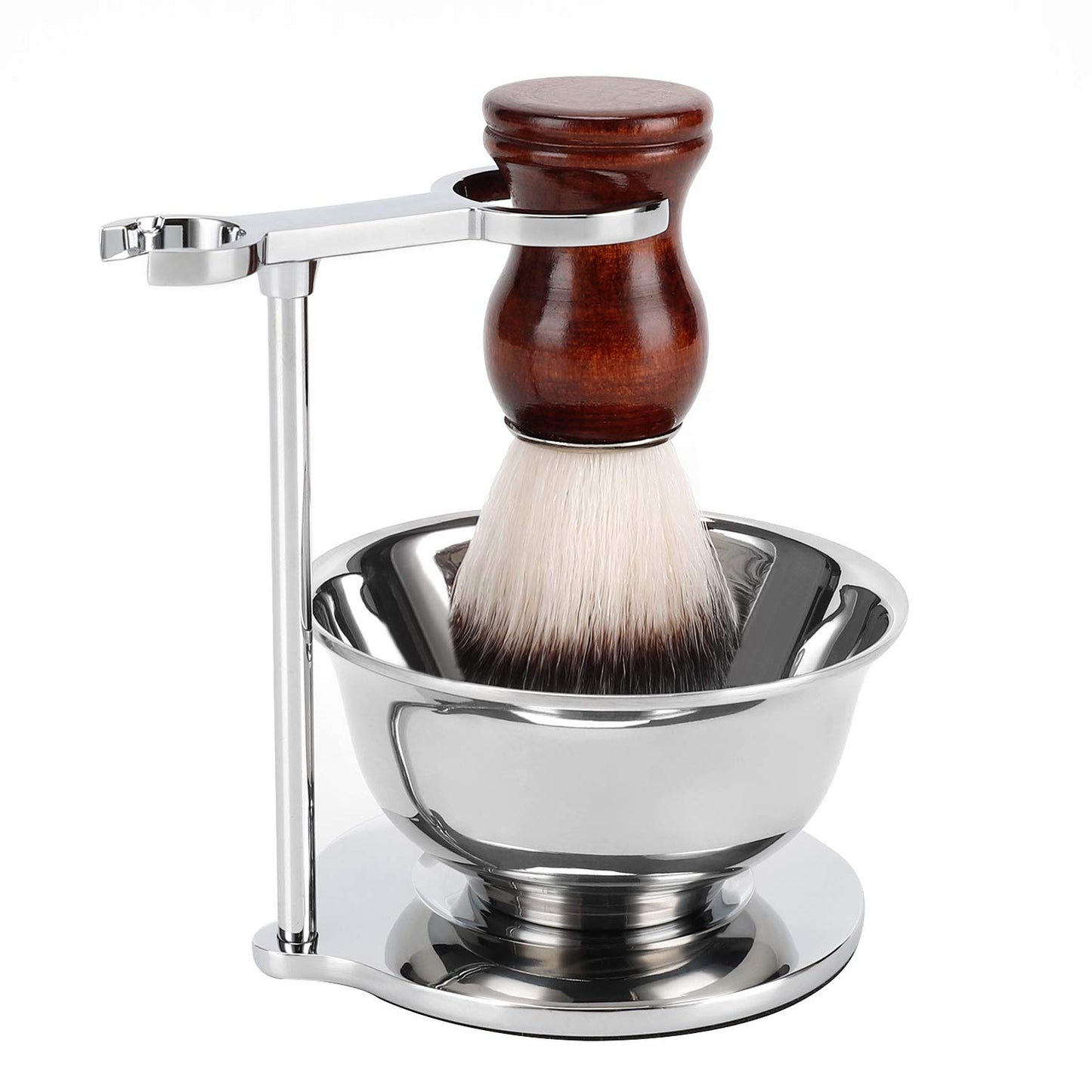 SANWA Deluxe Shaving Kit for Men,Stainless Steel Shaving Razor&Brush Stand Soap Bowl Shave Brush Kit,Compatible with Manual & Gillette Razors - Organized Storage