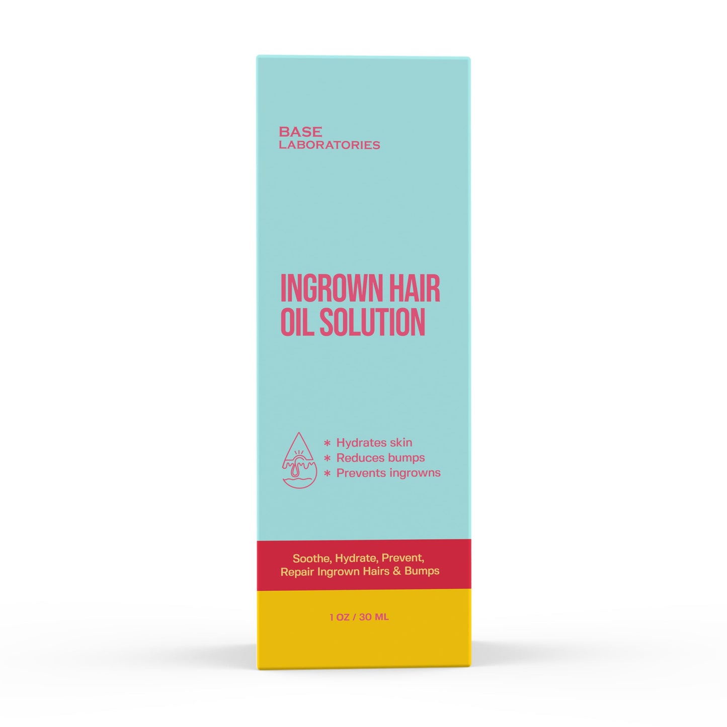 BASE LABORATORIES Ingrown Hair Treatment Oil – Soothing After Shave Oil Prevents Ingrown Hairs, Soothes Razor Bumps for Bikini Area, Legs, Underarms, Neck, Beard & Face – Tea Tree, Jojoba 1oz (30ml)