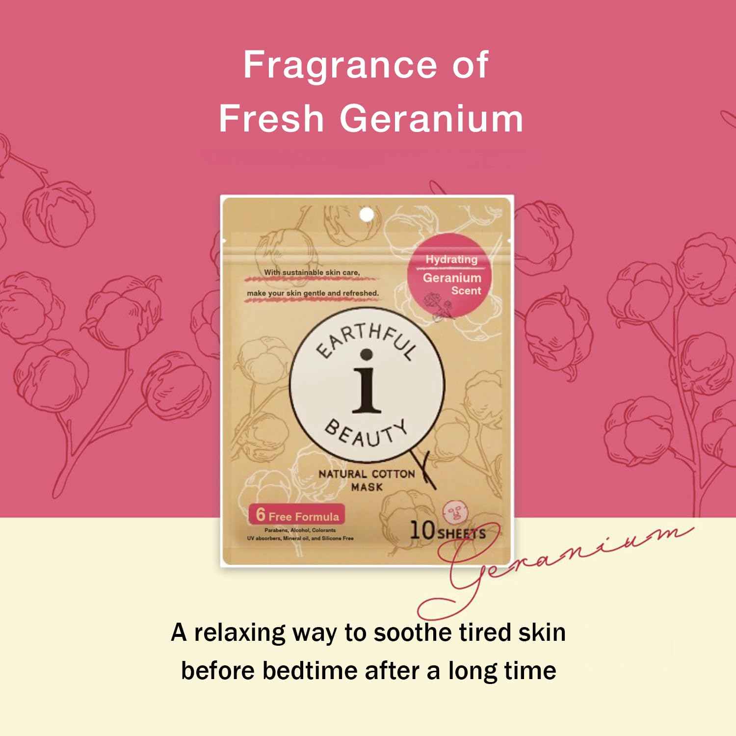 EARTHFUL BEAUTY i Sheet Mask Geranium Scent - 10 Sheet