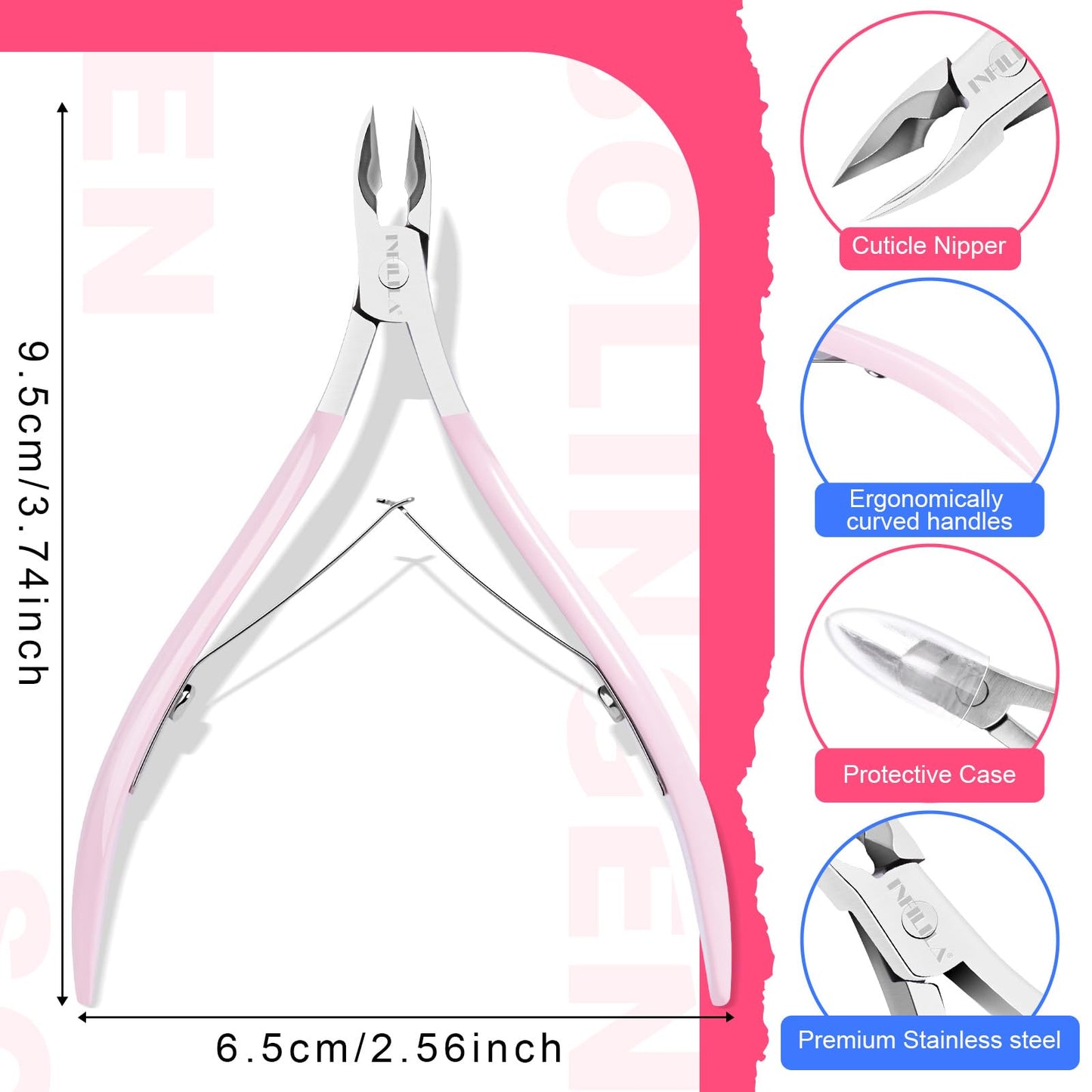 NXJ INFILILA Nail Clips to Remove Gel Polish, Gel Polish Remover Kit with 10Pcs Plastic Resuable Finger and Toe Nail Clips, Cuticle Timmer, 400Pcs Wipes, Files, Brush for Salon Supplies