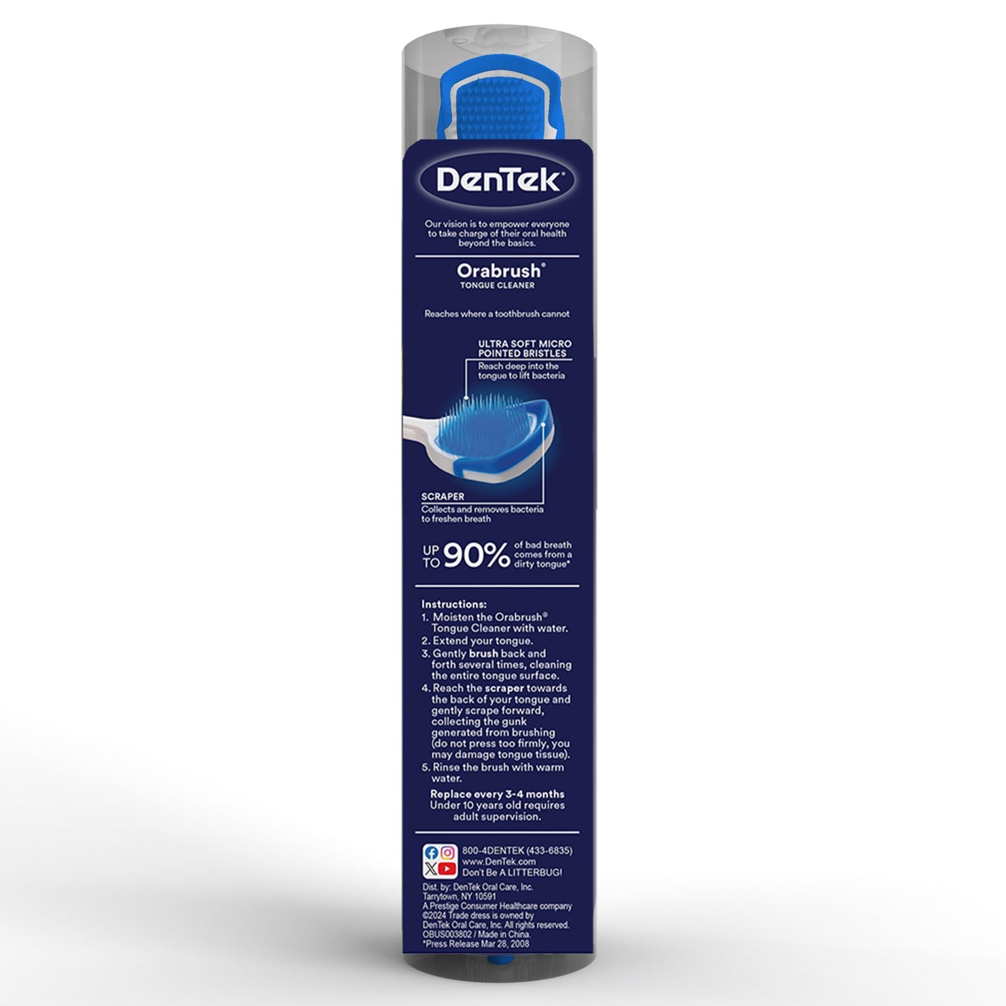 Orabrush Tongue Scraper, Multi, 4 Count