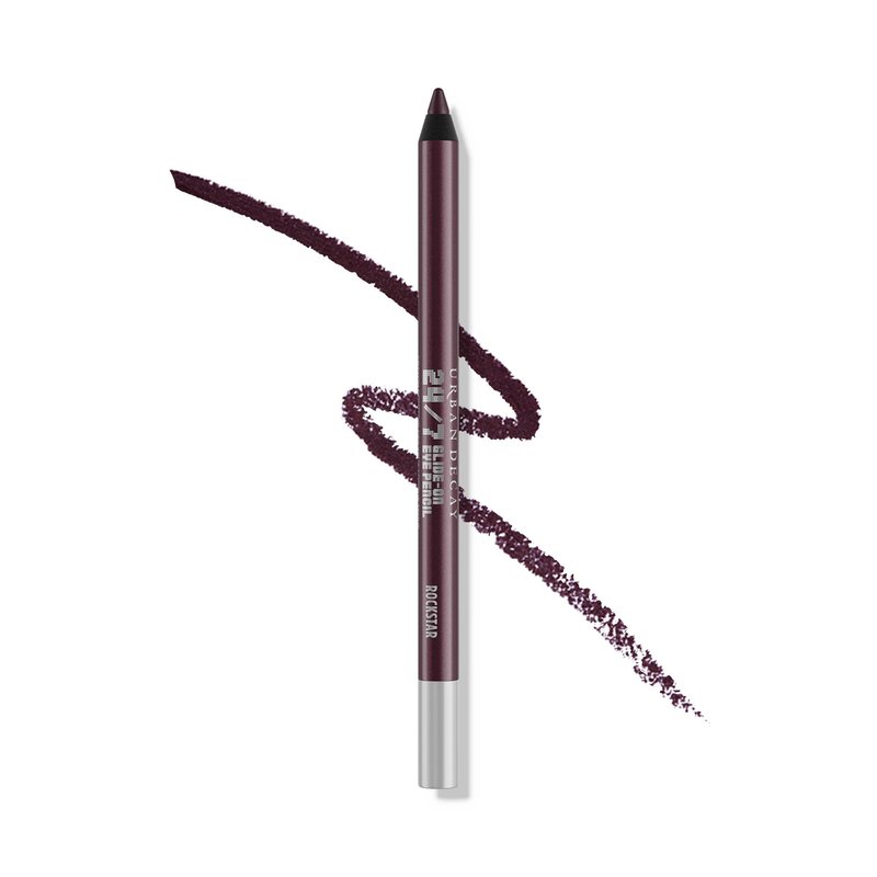 URBAN DECAY 24/7 Glide-On Waterproof Eyeliner Pencil - Smudge-Proof, Long-Lasting, Transfer-Proof, Up to 16HR Wear, Smooth No-Tug Formula, Rockstar (Matte Dark Purple) - 0.04 oz