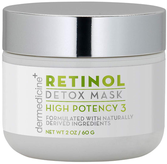 Retinol Detox High Potency Mask Blend for Face | Natural & Organic Botanical Plant Extracts | Clarifying & Soothing for Skin that Looks Clearer, Feels Smoother, Oil Control Rinse Off Mask