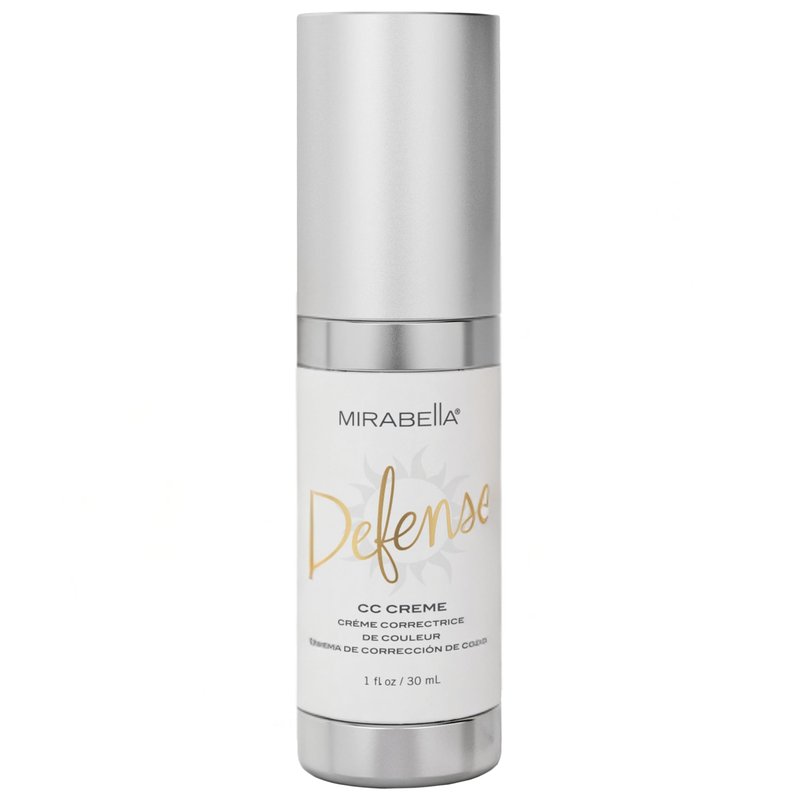 Mirabella Defense CC Creme Full Coverage Foundation with SPF 20, CC Cream Foundation with Sunscreen & Hyaluronic Acid, Oil Control with Salicylic Acid - Light