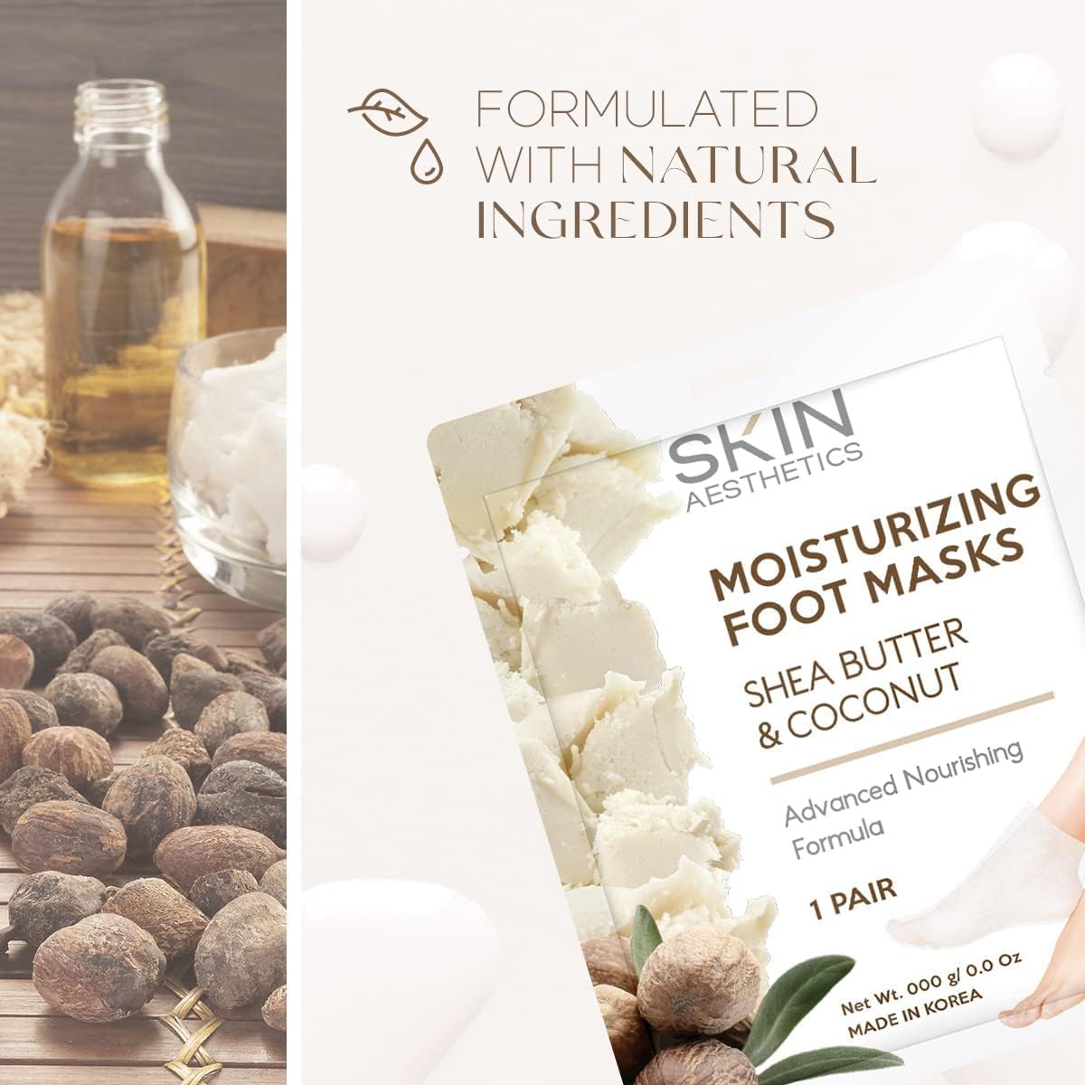 Skin Aesthetics Moisturizing Foot Mask Variety Pack – Smooths Rough Skin, Hydrates Dry Feet, Softens Tough Calluses – Dermatologist Tested Korean Skin Care, Cruelty Free, Vegan Clean Beauty – 12 Pairs