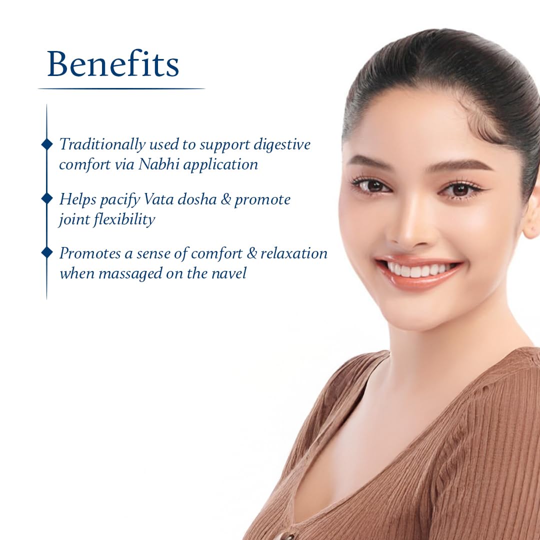 Blue Nectar Ayurveda Nabhi Oil with Ghee & Almond Oil | Natural Navel Oil for Belly Button for Digestion & Joint Health | 100% Natural & Herbal (21 Herbs, 0.33Fl Oz)