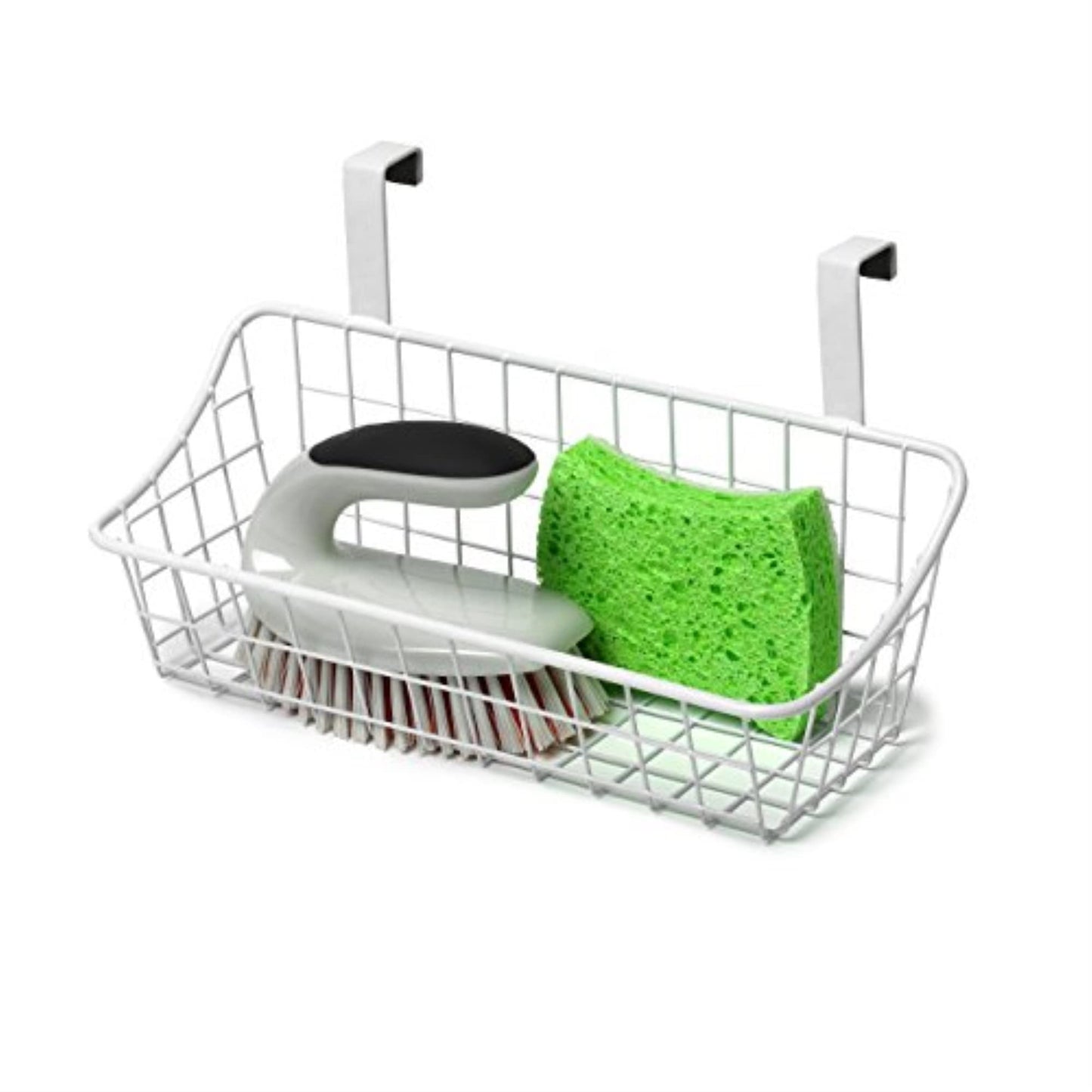 Spectrum Hanging Baskets for Organizing (Small, White) - Grid Over the Cabinet Wire Basket for Kitchen or Bathroom - Door Hanging Storage Organizer for Cleaning Supplies, Washcloths, & Hand Towels