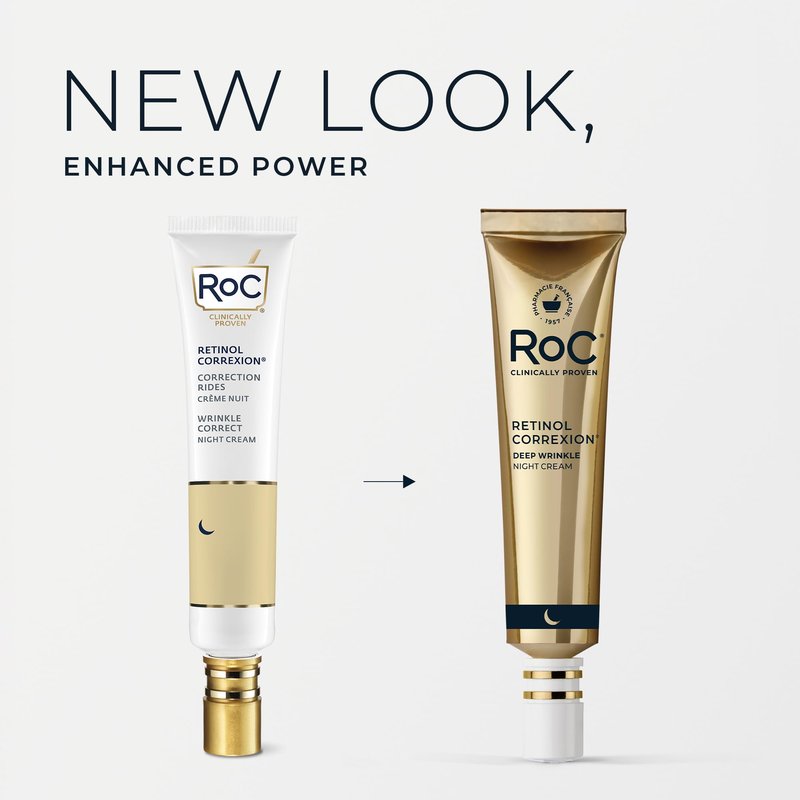 RoC Retinol Correxion Night Cream for Deep Wrinkles, Anti Aging Skincare Treatment Women and Men, 1.0 oz (Packaging May Vary)