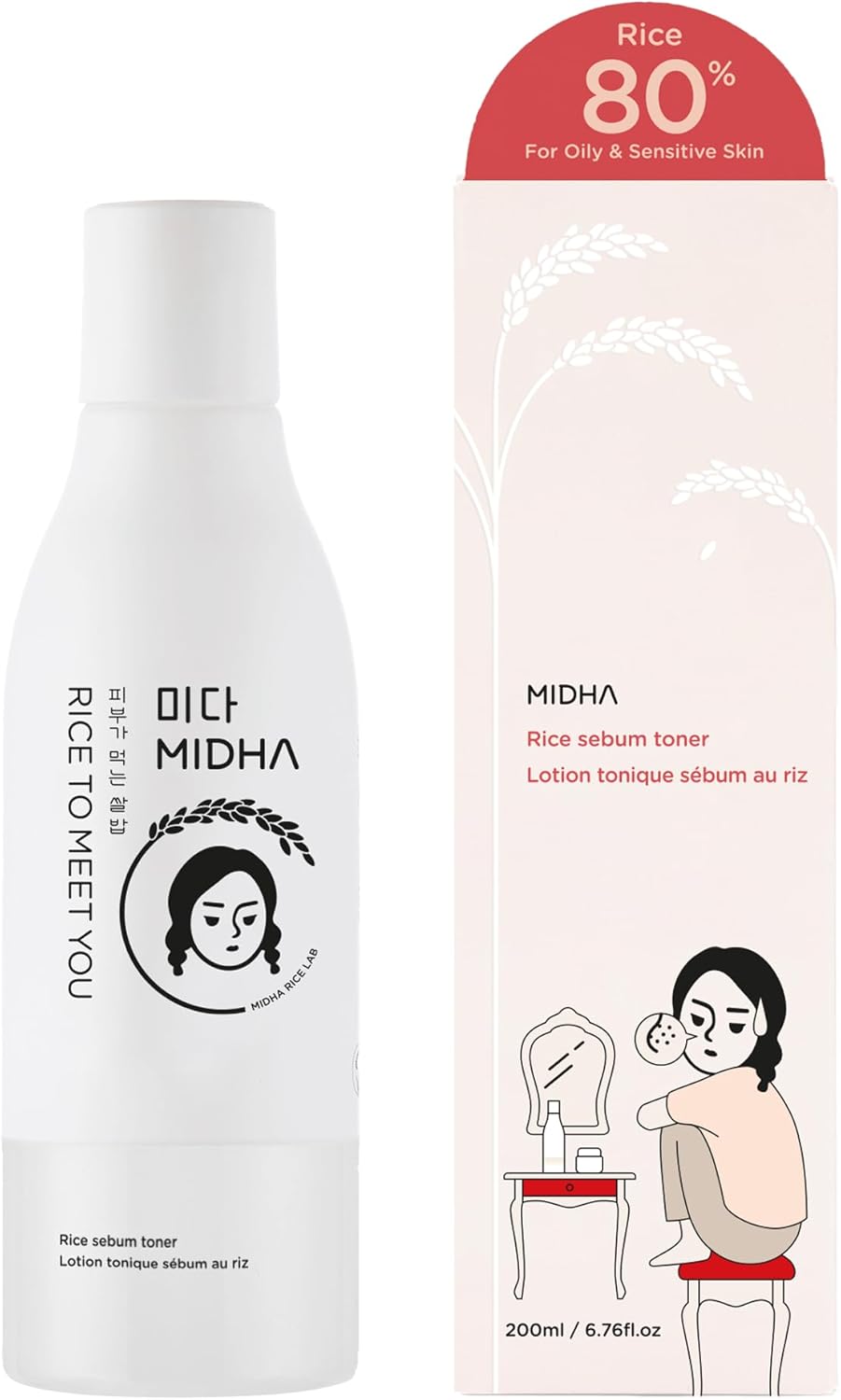 Rice Sebum Control Toner - Hydrating & Pore Refining 6.76fl.oz | Lightweight Vegan Formula for Oily & Sensitive Skin