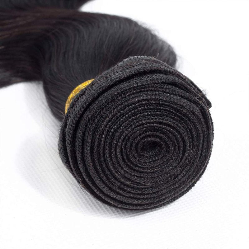 Human Hair Bundle - Natural Black Body Wave Extensions | 3 Bundles 14", 16", 18" - 150g