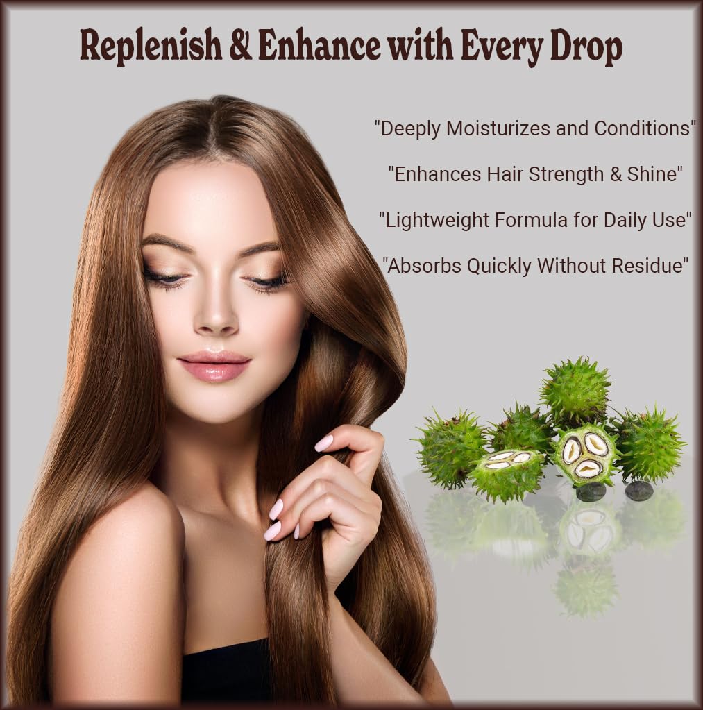 Natural Born Oils Castor Oil, 16oz, Organic, Cold-Pressed, Nutrient-Rich, Deep Skin Nourishment, Hair Strengthening