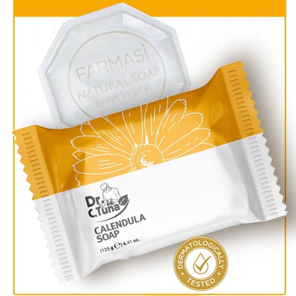 FARMASi Dr. C. Tuna 3 Pack Calendula Soap Bar, Hydrating Skin Care, 4.41oz