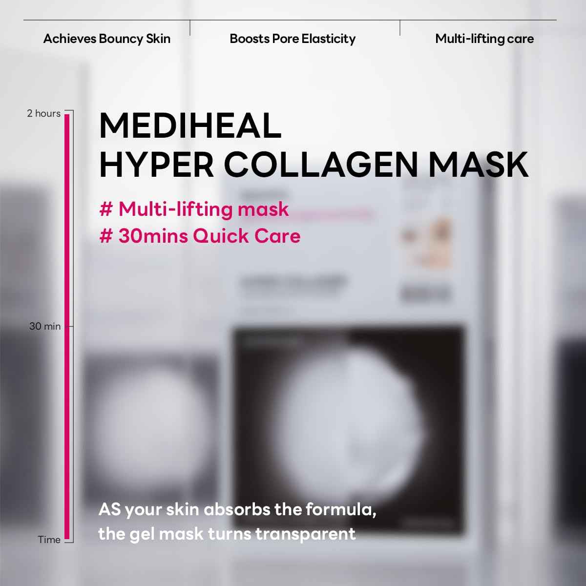 Mediheal Hyper Collagen_Collagen Real Deep Mask 4pcs | Collagen Gel Mask for Multi-lifting Care | Achieves Bouncy Skin | Boosts Pore Elasticity | 30mins Quick Care | Extra Hydration