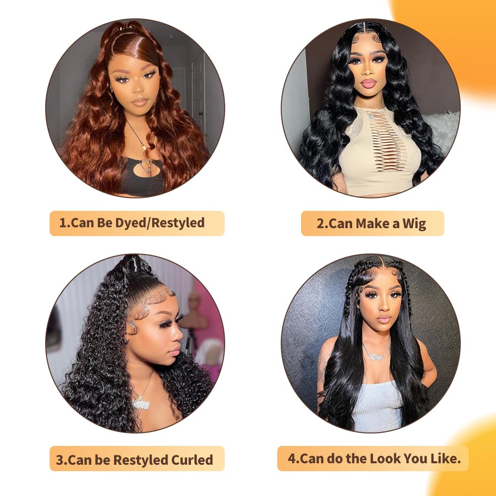 12A Body Wave Bundles Human Hair 20 Inch 1 Bundle 100% Unprocessed Brazilian Virgin Hair Quick Weave Single Body Wave Human Hair Real Raw Bundles Deals Hair Extensions Natural Black