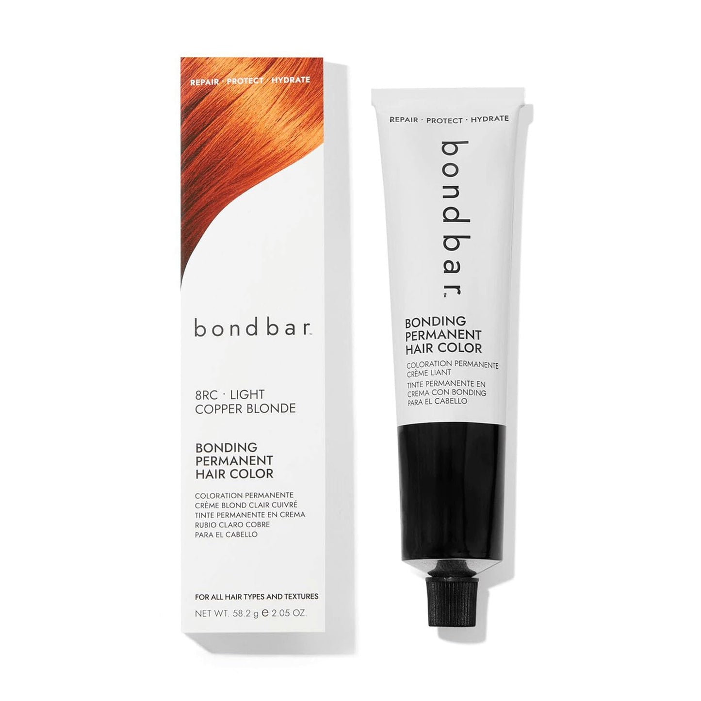 Bondbar Light Copper Blonde Hair Color - Vegan Bonding Permanent Creme Dye, 2.05 Oz