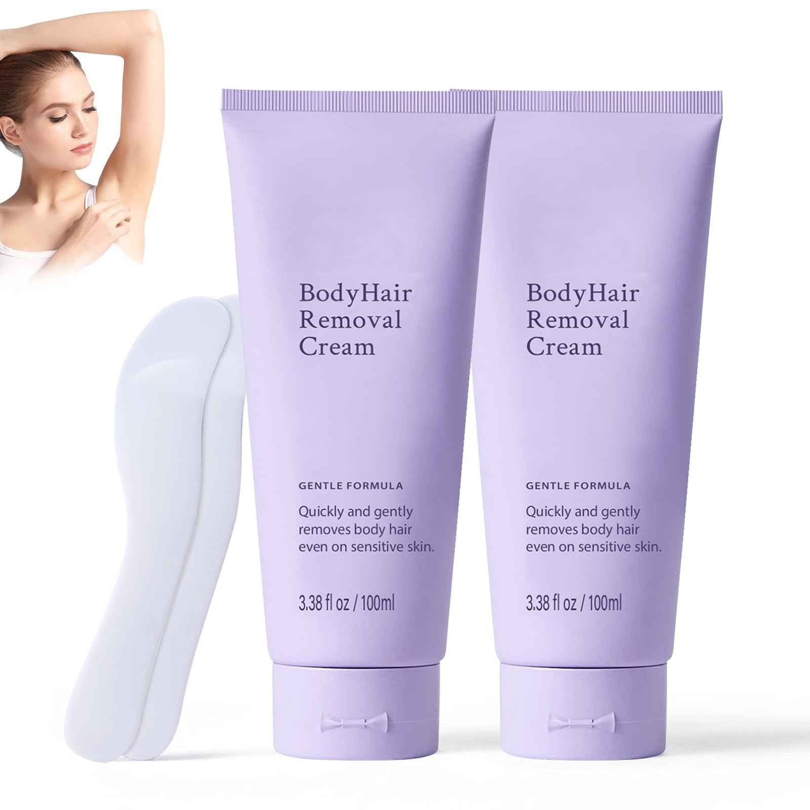 Hair Removal Cream, Hydrateology Facial Hair Removal, Quick and Easy Way to Smoother Skin, Long-Lasting Depilatory Cream for All Skin Types(2PCS)